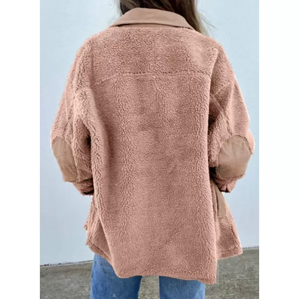 Dokotoo Womens Winter Coats Fleece Turn-down Collar Button Down Long Sleeve Sherpa Jackets with Pockets