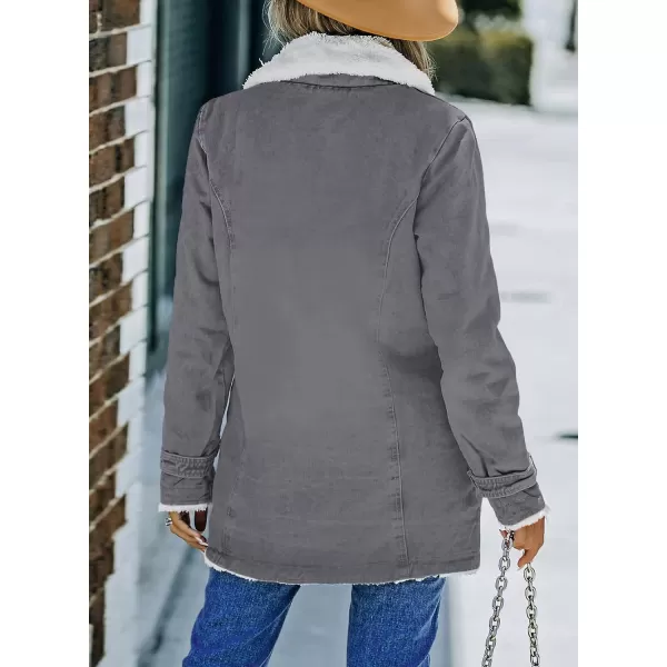 Dokotoo Womens Winter Warm Jean Jacket Stand Collar Wool Liner Sherpa Denim Coats Thicker Outerwear with Pockets