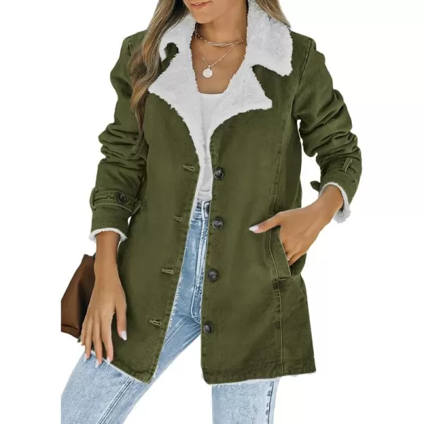 Dokotoo Womens Winter Warm Jean Jacket Stand Collar Wool Liner Sherpa Denim Coats Thicker Outerwear with Pockets
