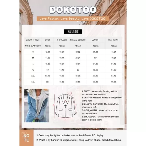Dokotoo Womens Winter Warm Jean Jacket Stand Collar Wool Liner Sherpa Denim Coats Thicker Outerwear with Pockets