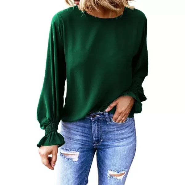 EVALESS Women's Ruff Long Sleeve Shirts Casual Loose Ladies Tops and Blouses for Women Fashion 2022