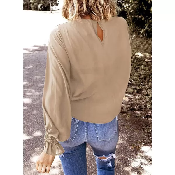 EVALESS Women's Ruff Long Sleeve Shirts Casual Loose Ladies Tops and Blouses for Women Fashion 2022