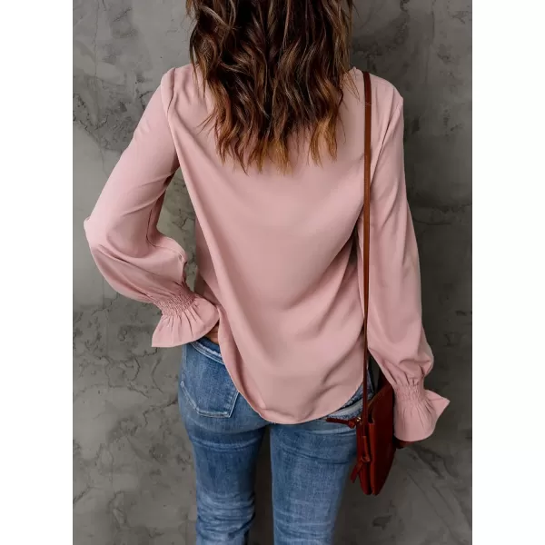 EVALESS Women's Ruff Long Sleeve Shirts Casual Loose Ladies Tops and Blouses for Women Fashion 2022