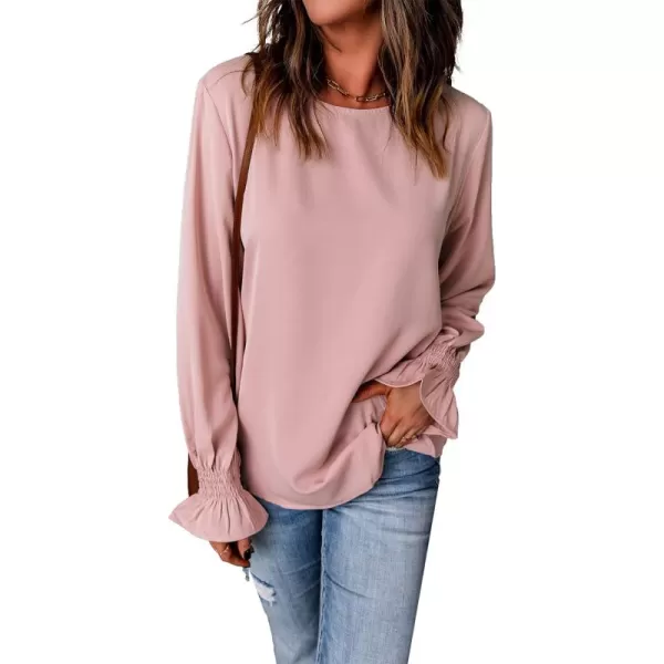 EVALESS Women's Ruff Long Sleeve Shirts Casual Loose Ladies Tops and Blouses for Women Fashion 2022