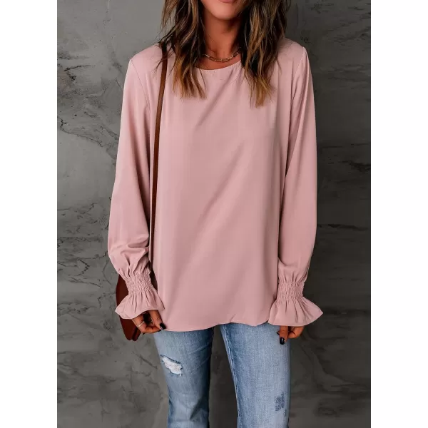 EVALESS Women's Ruff Long Sleeve Shirts Casual Loose Ladies Tops and Blouses for Women Fashion 2022