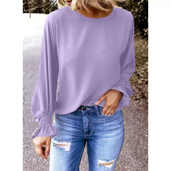 EVALESS Women's Ruff Long Sleeve Shirts Casual Loose Ladies Tops and Blouses for Women Fashion 2022