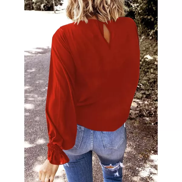 EVALESS Women's Ruff Long Sleeve Shirts Casual Loose Ladies Tops and Blouses for Women Fashion 2022