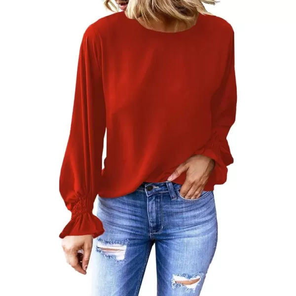 EVALESS Women's Ruff Long Sleeve Shirts Casual Loose Ladies Tops and Blouses for Women Fashion 2022