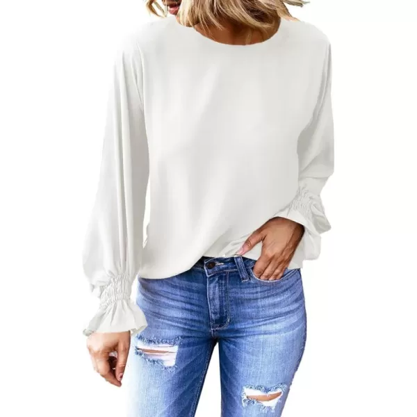 EVALESS Women's Ruff Long Sleeve Shirts Casual Loose Ladies Tops and Blouses for Women Fashion 2022
