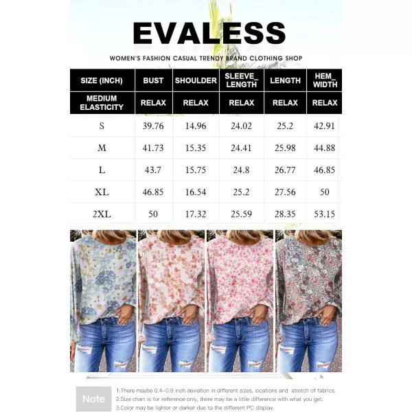 EVALESS Women's Ruff Long Sleeve Shirts Casual Loose Ladies Tops and Blouses for Women Fashion 2022