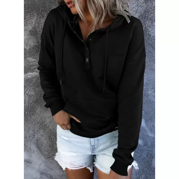 SHEWIN Women's Casual Hoodies Long Sleeve Solid Lightweight Pullover Tops Loose Sweatshirt with Pocket