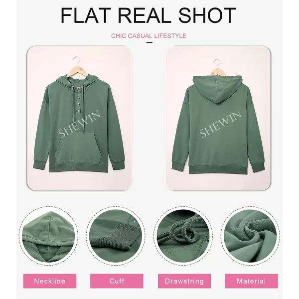 SHEWIN Women's Casual Hoodies Long Sleeve Solid Lightweight Pullover Tops Loose Sweatshirt with Pocket