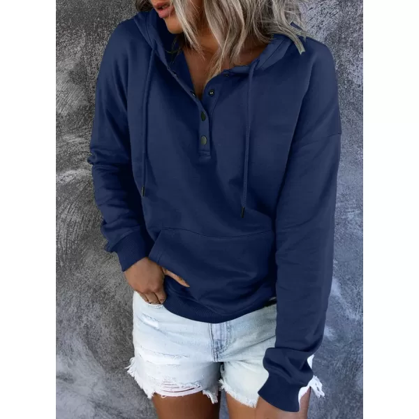 SHEWIN Women's Casual Hoodies Long Sleeve Solid Lightweight Pullover Tops Loose Sweatshirt with Pocket