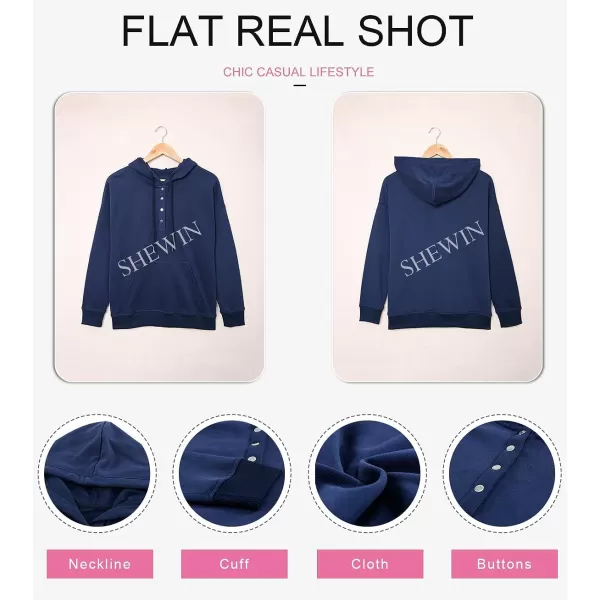 SHEWIN Women's Casual Hoodies Long Sleeve Solid Lightweight Pullover Tops Loose Sweatshirt with Pocket