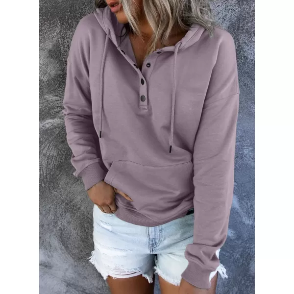 SHEWIN Women's Casual Hoodies Long Sleeve Solid Lightweight Pullover Tops Loose Sweatshirt with Pocket
