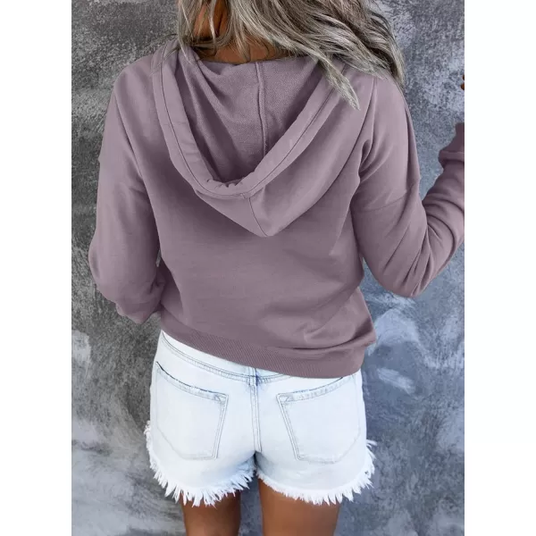 SHEWIN Women's Casual Hoodies Long Sleeve Solid Lightweight Pullover Tops Loose Sweatshirt with Pocket