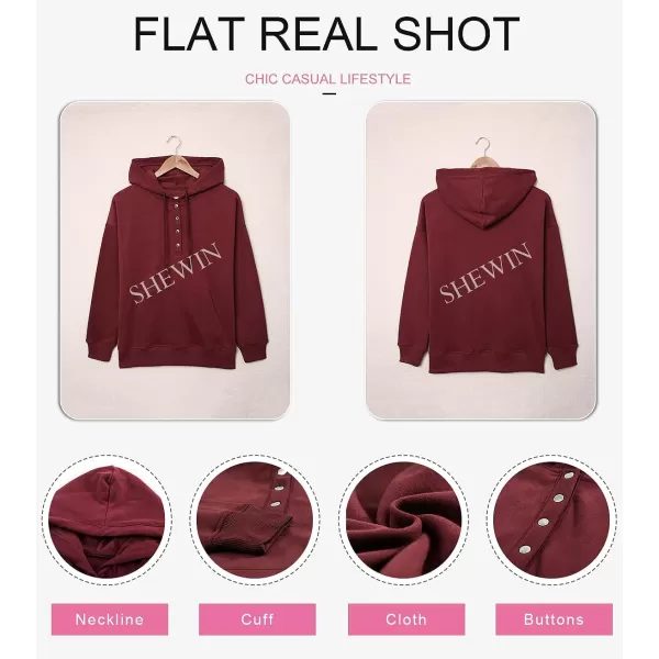 SHEWIN Women's Casual Hoodies Long Sleeve Solid Lightweight Pullover Tops Loose Sweatshirt with Pocket