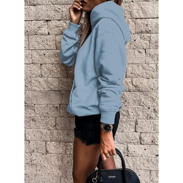 SHEWIN Women's Casual Hoodies Long Sleeve Solid Lightweight Pullover Tops Loose Sweatshirt with Pocket