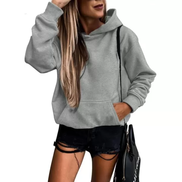 SHEWIN Women's Casual Hoodies Long Sleeve Solid Lightweight Pullover Tops Loose Sweatshirt with Pocket