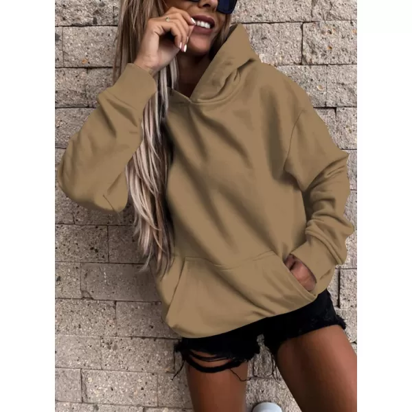 SHEWIN Women's Casual Hoodies Long Sleeve Solid Lightweight Pullover Tops Loose Sweatshirt with Pocket