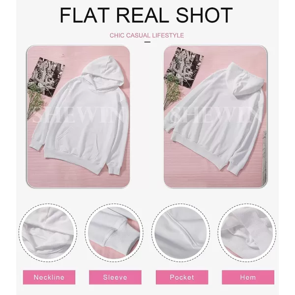 SHEWIN Women's Casual Hoodies Long Sleeve Solid Lightweight Pullover Tops Loose Sweatshirt with Pocket