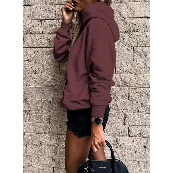 SHEWIN Women's Casual Hoodies Long Sleeve Solid Lightweight Pullover Tops Loose Sweatshirt with Pocket