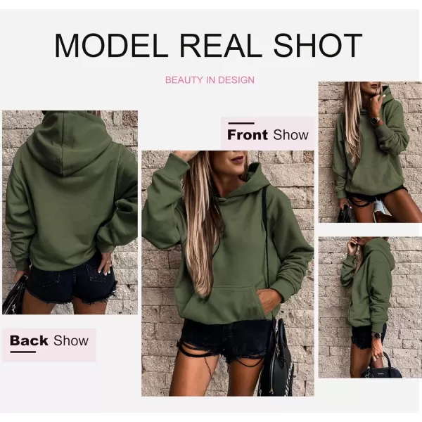 SHEWIN Women's Casual Hoodies Long Sleeve Solid Lightweight Pullover Tops Loose Sweatshirt with Pocket