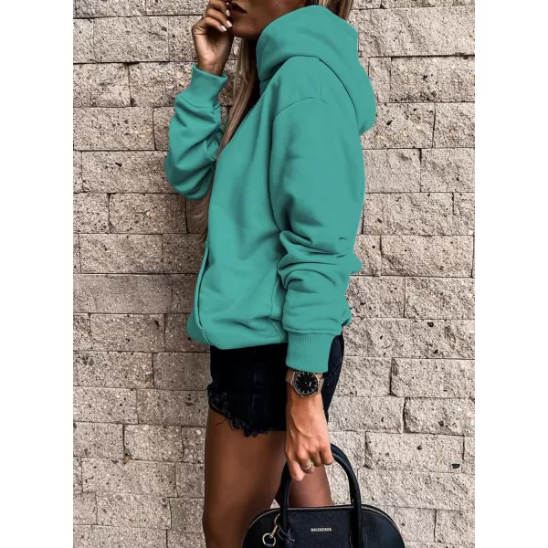SHEWIN Women's Casual Hoodies Long Sleeve Solid Lightweight Pullover Tops Loose Sweatshirt with Pocket