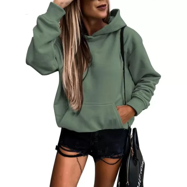 SHEWIN Women's Casual Hoodies Long Sleeve Solid Lightweight Pullover Tops Loose Sweatshirt with Pocket