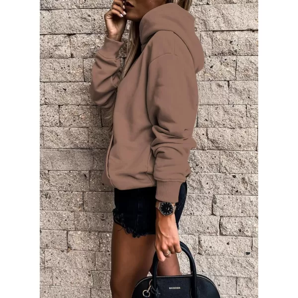 SHEWIN Women's Casual Hoodies Long Sleeve Solid Lightweight Pullover Tops Loose Sweatshirt with Pocket