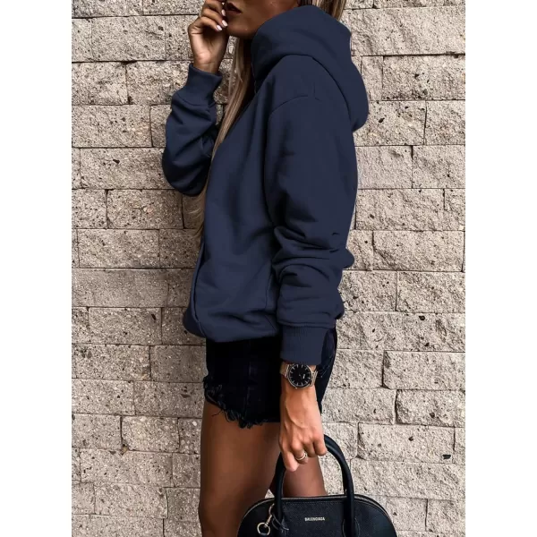 SHEWIN Women's Casual Hoodies Long Sleeve Solid Lightweight Pullover Tops Loose Sweatshirt with Pocket