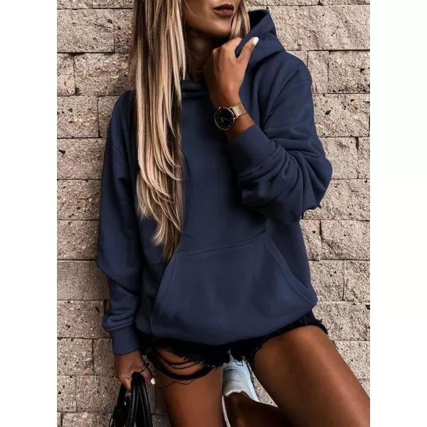 SHEWIN Women's Casual Hoodies Long Sleeve Solid Lightweight Pullover Tops Loose Sweatshirt with Pocket