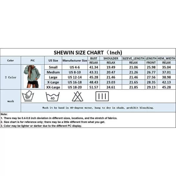 SHEWIN Women's Casual Hoodies Long Sleeve Solid Lightweight Pullover Tops Loose Sweatshirt with Pocket