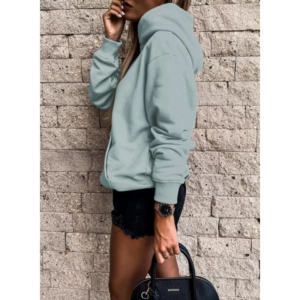 SHEWIN Women's Casual Hoodies Long Sleeve Solid Lightweight Pullover Tops Loose Sweatshirt with Pocket