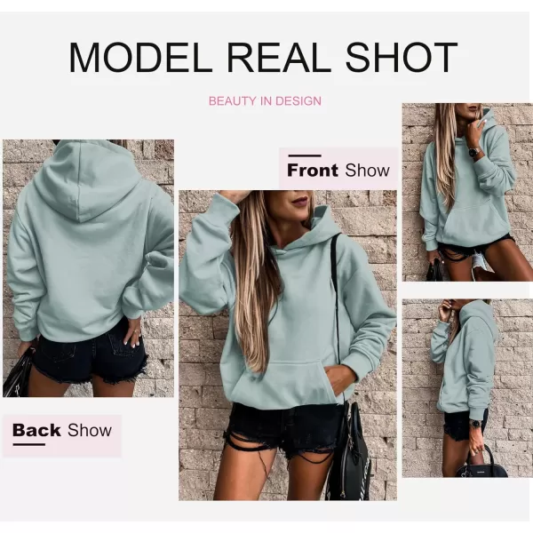 SHEWIN Women's Casual Hoodies Long Sleeve Solid Lightweight Pullover Tops Loose Sweatshirt with Pocket