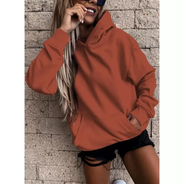 SHEWIN Women's Casual Hoodies Long Sleeve Solid Lightweight Pullover Tops Loose Sweatshirt with Pocket