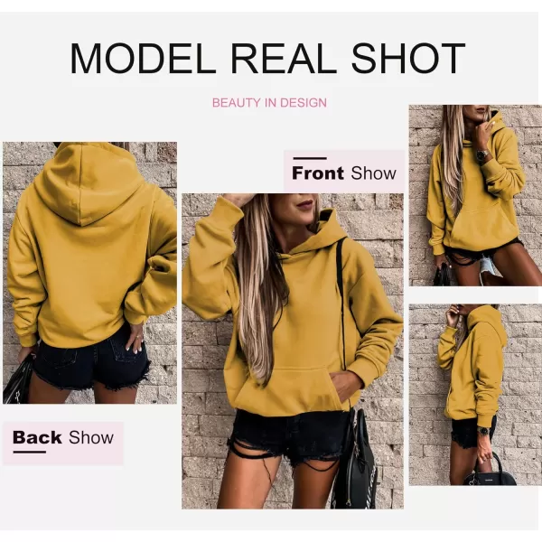 SHEWIN Women's Casual Hoodies Long Sleeve Solid Lightweight Pullover Tops Loose Sweatshirt with Pocket