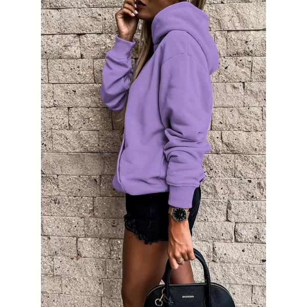 SHEWIN Women's Casual Hoodies Long Sleeve Solid Lightweight Pullover Tops Loose Sweatshirt with Pocket