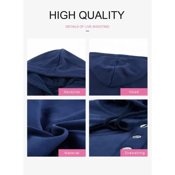 Dokotoo Womens 2023 Hooded Button Collar Drawstring Hoodies Pullover Sweatshirts Casual Long Sleeve Tops Shirts