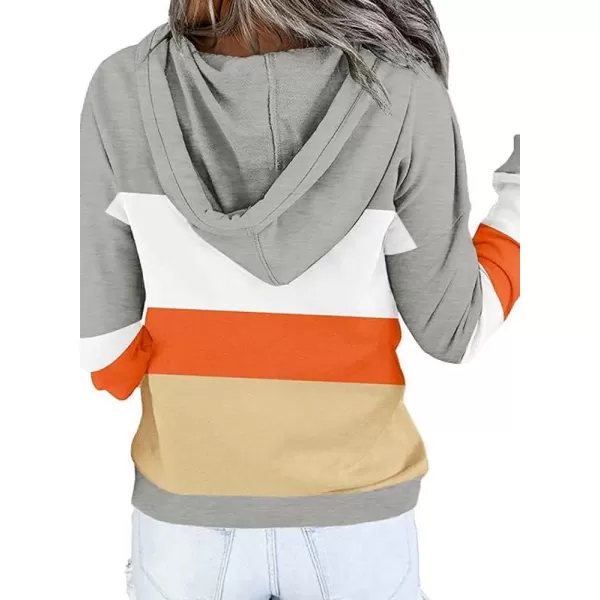 Dokotoo Womens 2023 Hooded Button Collar Drawstring Hoodies Pullover Sweatshirts Casual Long Sleeve Tops Shirts