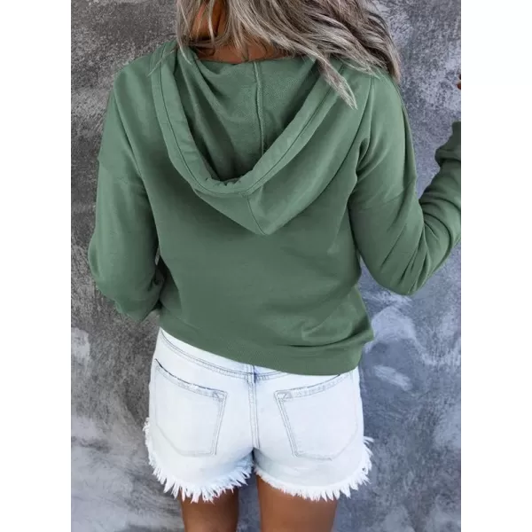 Dokotoo Womens 2023 Hooded Button Collar Drawstring Hoodies Pullover Sweatshirts Casual Long Sleeve Tops Shirts