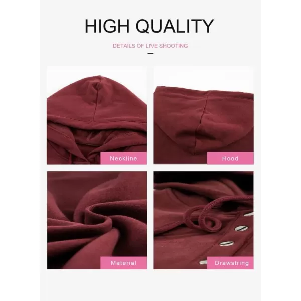 Dokotoo Womens 2023 Hooded Button Collar Drawstring Hoodies Pullover Sweatshirts Casual Long Sleeve Tops Shirts