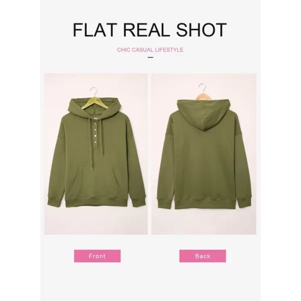 Dokotoo Womens 2023 Hooded Button Collar Drawstring Hoodies Pullover Sweatshirts Casual Long Sleeve Tops Shirts