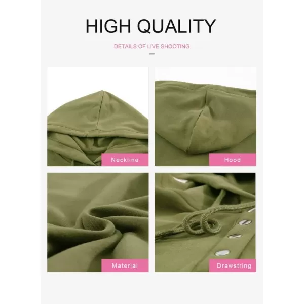 Dokotoo Womens 2023 Hooded Button Collar Drawstring Hoodies Pullover Sweatshirts Casual Long Sleeve Tops Shirts