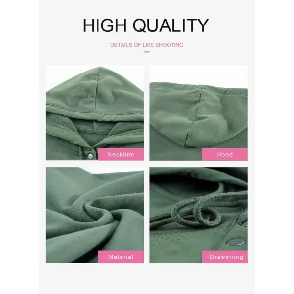 Dokotoo Womens 2023 Hooded Button Collar Drawstring Hoodies Pullover Sweatshirts Casual Long Sleeve Tops Shirts