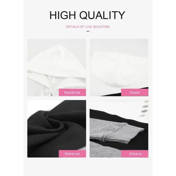Dokotoo Womens 2023 Hooded Button Collar Drawstring Hoodies Pullover Sweatshirts Casual Long Sleeve Tops Shirts