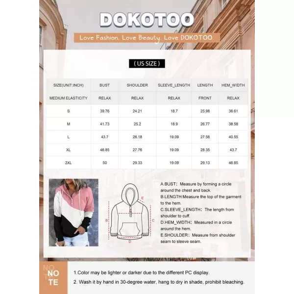 Dokotoo Womens 2023 Hooded Button Collar Drawstring Hoodies Pullover Sweatshirts Casual Long Sleeve Tops Shirts
