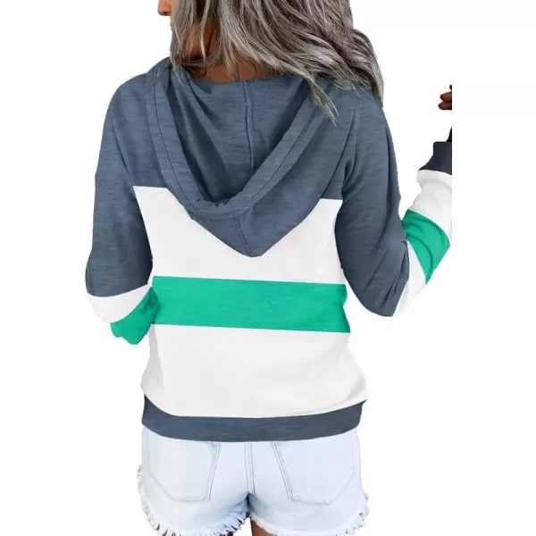 Dokotoo Womens 2023 Hooded Button Collar Drawstring Hoodies Pullover Sweatshirts Casual Long Sleeve Tops Shirts