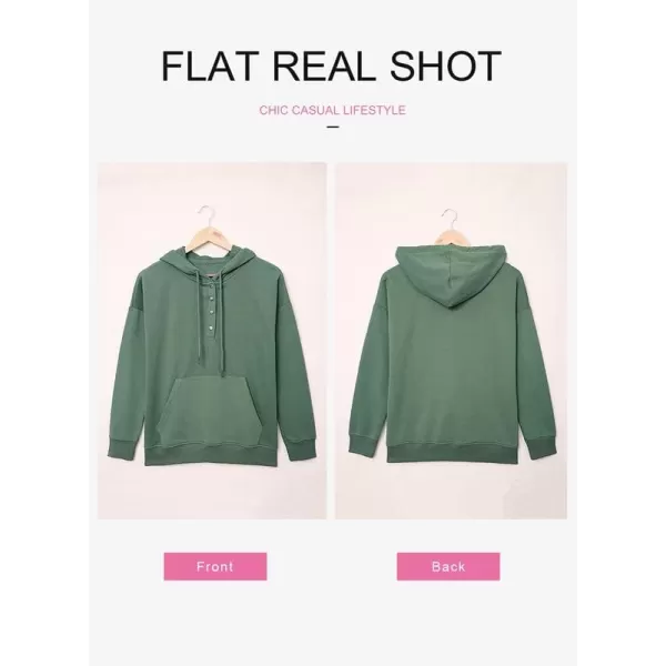 Dokotoo Womens 2023 Hooded Button Collar Drawstring Hoodies Pullover Sweatshirts Casual Long Sleeve Tops Shirts
