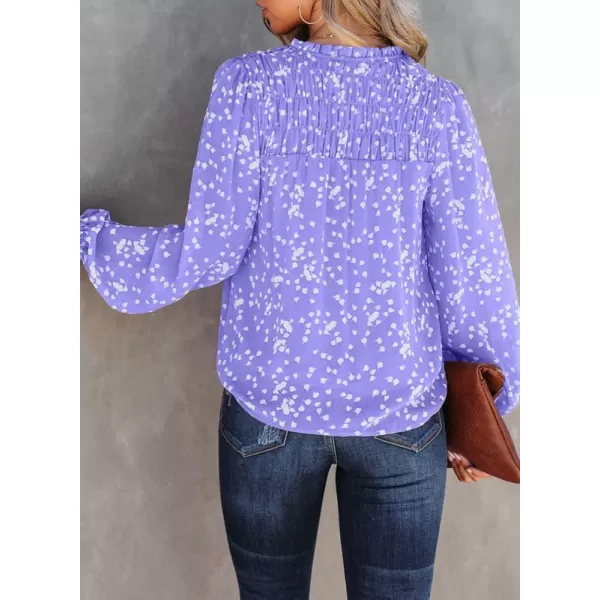 Dokotoo Women's Casual V Neck Alicia Floral Print Smocked Short Sleeve Chiffon Blouses Bohemian Top Shirts